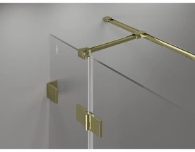 Mexen Lunar T, výklopný sprchový kút pravý 120 x 70 cm, 8mm číre sklo, zlatý profil, 834T-120-070-50-00-P