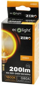 ECOLIGHT Dekoratívna LED žiarovka E27 4W 200lm G80 Amber Retro - rada ZERO