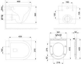 Invena Limnos, závesná WC misa so Swirlflush 490x370x360 mm + toaletné sedadlo s pomalým zatváraním, biela, INV-CE-93-001-L