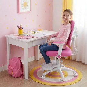Detská rastúca stolička Neoseat KIDDY THREE — látka,  prateľný poťah, tmavo ružová