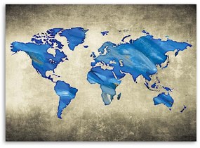Gario Obraz na plátne Modrá mapa sveta Rozmery: 60 x 40 cm