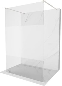 Mexen Kioto, sprchová zástena Walk-In 130 x 200 cm, 8mm číre sklo-námraza, brúsená oceľ profil,  800-130-002-97-35