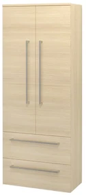Mereo Mereo, Bino, kúpeľňová skrinka vysoká, dvojitá, 163 cm, biela, biela/dub, MER-CN639