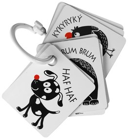 Kontrastné kartičky s farebným prvkom