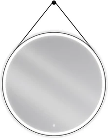 Mexen Reni, LED kúpeľňové zrkadlo s podsvietením 100x100 cm, 6000K, čierny rám, ochrana proti zahmlievaniu, 9812-100-100-611-70