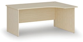 Kancelársky rohový pracovný stôl PRIMO WOOD, 1600 x 1200 mm, pravý, breza