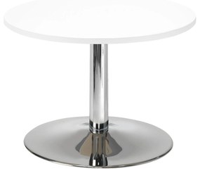 Konferenčný stolík MONTY, Ø700 mm, biela / chróm
