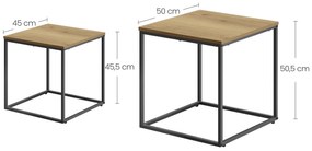 Sada 2ks konferenčných stolíkov QUADRO, dekor dub