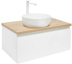 Kúpeľňová skrinka s krycou doskou SAT B-WAY 79x30x45 cm biely lesk BWAY80WDOAKU2B, 1 ks