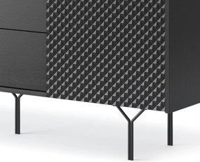 Komoda so zásuvkami Raven, čierna