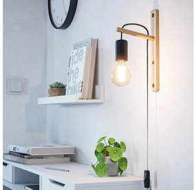 Eglo 44013 - Nástenné svietidlo POCKLEY 1xE27/10W/230V hnedá/čierna