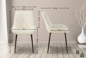 Jedálenská stolička Wallace - zamat - Krémová