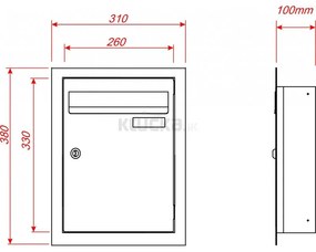 W4 poštová schránka na zamurovanie RAL7016