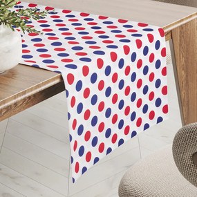 Biante Bavlnený behúň na stôl Sandra SA-242 Červené a modré bodky 45x120 cm