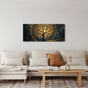 Obraz – Strom so zlatou aurou (120x50 cm)