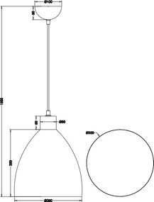 Luster Jagger 25 cm, starožitný nikel