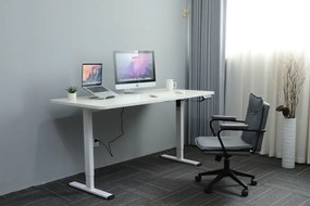 Výškovo nastaviteľný elektrický stôl BestBerg BBAT-16WW / rozmer 160x80 cm / výška 85-130 cm / biely