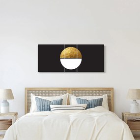 Obraz - Abstrakcia zlatá a čierna N⁰1 (120x50 cm)