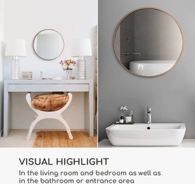 Casa Chic Fournier, nástenné zrkadlo s kovovým rámom, okrúhle, Ø 40 cm