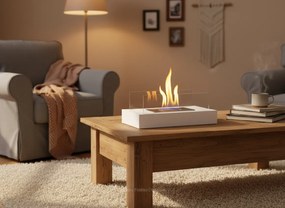 BIOKAMÍN NA STÔL 35 × 18 × 15 CM, BIELY