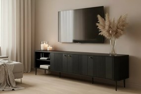 TV stolík Vesper 3D 187 cm - čierny / čierne nohy
