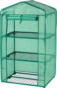 Balkónový zelený fóliovník s policami 69 x 49 x 125 cm