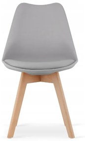 Jedálenský set 1+4, stôl KAMI 80x80 biely + stolička BALI MARK sivá