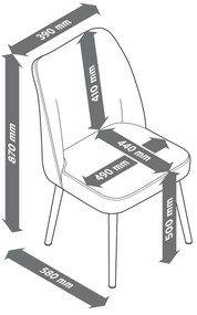 Čalúnená jedálenská stolička