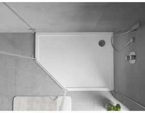 Mexen Flow Slim, pravostranná päťuholníková sprchová vanička 90 x 80 cm, biela lesklá, 46P108090R