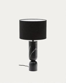 Čierna mramorová stolová lampa s textilným tienidlom (výška 57 cm) Vex – Kave Home