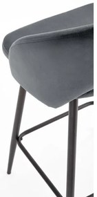 Barová stolička 89x49 cm šedá/čierna