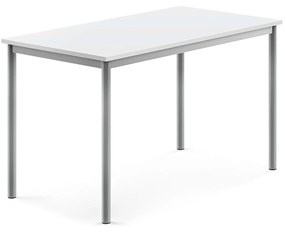 Stôl SONITUS, 1200x700x720 mm, HPL - biela, strieborná