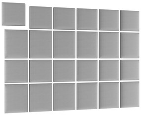 Set 24 čalúnených panelov Quadra 240x180 cm (svetlosivá). Vlastná spoľahlivá doprava až k Vám domov. 1052017