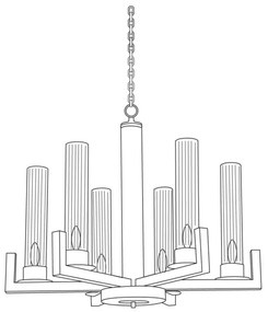 Kolarz 6009.80660 - Luster na reťazi RAGGIO 6xE14/25W/230V matný chróm