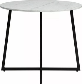 Jedálenský stôl Luna 90 cm biely mramor/čierny