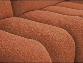 Oranžová rohová pohovka z textílie buklé (pravý roh/s leňoškou) Azra – Bobochic Paris