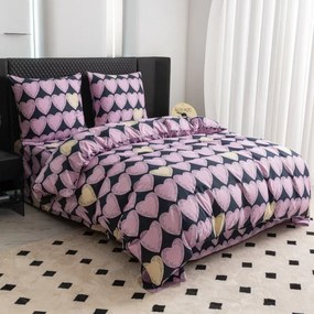 Obliečky z mikrovlákna VIOLET HEARTS svetlo fialové Rozmer obliečky: 2 ks 70 x 80 cm | 160 x 200 cm