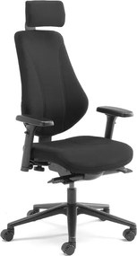 Kancelárska stolička ALFORD, čierna, s nastaviteľnými podrúčkami a opierkou