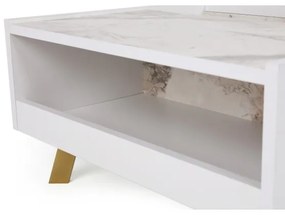 Konferenčný stolík FRIDA 63x90 cm biela/zlatá