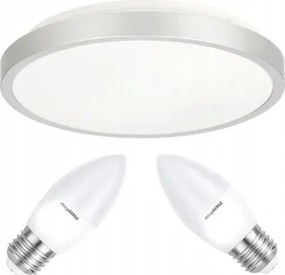 LED stropné svietidlo semo-r silver - 2xe27 ip20 + 2xe27 10w sviečka - teplá biela