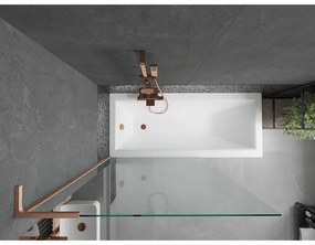 Mexen Next L, 1-krídlová vaňová zástena 100 x 150 cm, 6mm číre sklo, medený profil, 895-100-000-03-00-65