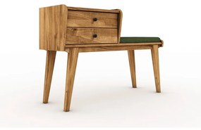 Lavica so zásuvkami z dubového dreva so zeleným sedákom Retro - The Beds