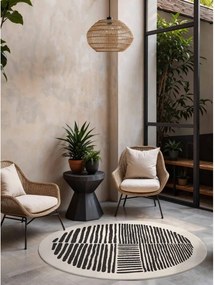 Čierny/krémovobiely okrúhly vnútorný a vonkajší koberec ø 160 cm Haringey Bounds – Ted Baker