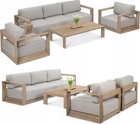 Sada záhradného sedacieho nábytku Royal Drevo Stolík Kreslo Premium