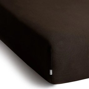 Tmavohnedá napínacia plachta jersey 220x200 cm Amber – Restilo