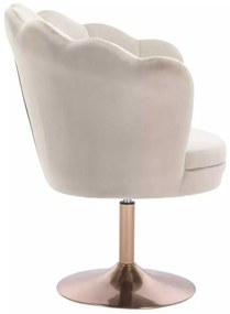 LuxuryForm DESIGN Kreslo FREY VELUR na zlatom tanieri - latte