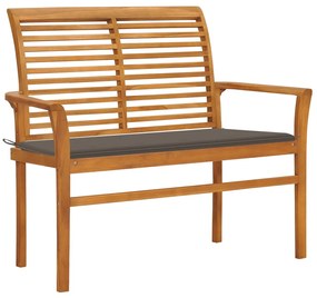 vidaXL Záhradná lavička a sivohnedá podložka 112 cm teakový masív
