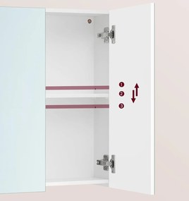 Závěsná zrcadlová skříňka Vasagle Batylda 90 cm bílá