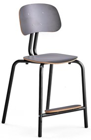 Školská stolička YNGVE, so 4 nohami, antracit, antracit, V 520 mm