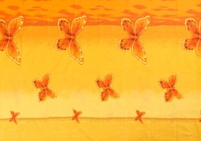 Bavlnené obliečky ORANGE BUTTERFLY žlto-oranžové Rozmer obliečky: 70 x 90 cm | 140 x 200 cm